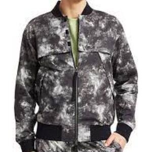 Madison Supply Tie-dyed Bomber Jacket In Stormy Caviar L